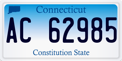 CT license plate AC62985