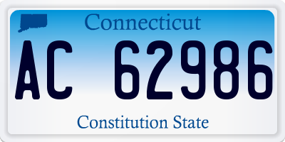 CT license plate AC62986