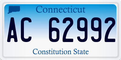 CT license plate AC62992