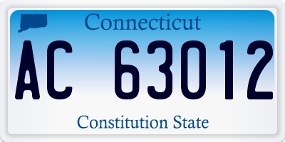 CT license plate AC63012