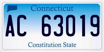 CT license plate AC63019