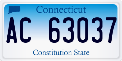 CT license plate AC63037