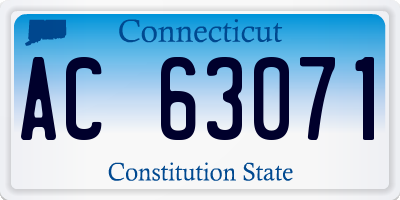 CT license plate AC63071