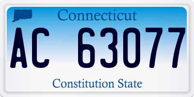CT license plate AC63077