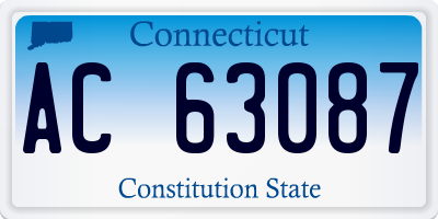CT license plate AC63087