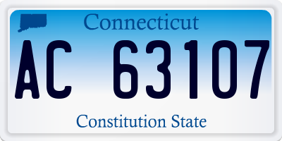 CT license plate AC63107