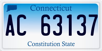 CT license plate AC63137