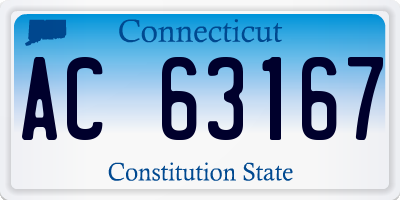 CT license plate AC63167