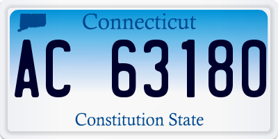 CT license plate AC63180
