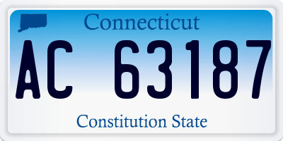 CT license plate AC63187