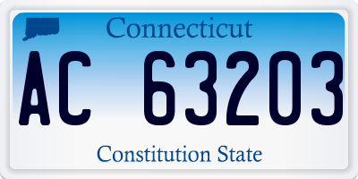 CT license plate AC63203