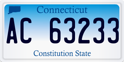 CT license plate AC63233