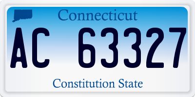 CT license plate AC63327