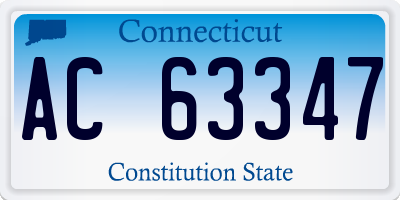 CT license plate AC63347