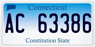 CT license plate AC63386