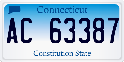 CT license plate AC63387