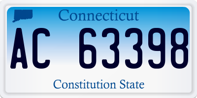 CT license plate AC63398