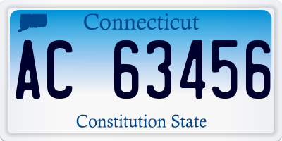 CT license plate AC63456