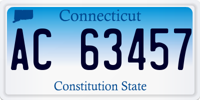 CT license plate AC63457