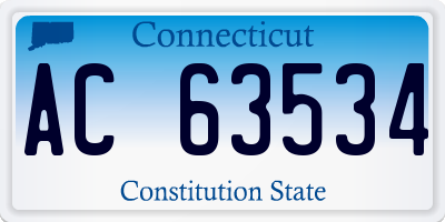 CT license plate AC63534