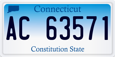 CT license plate AC63571