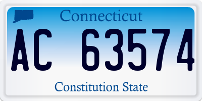 CT license plate AC63574