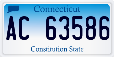 CT license plate AC63586