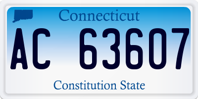 CT license plate AC63607