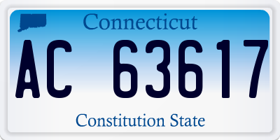 CT license plate AC63617