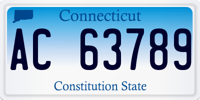 CT license plate AC63789