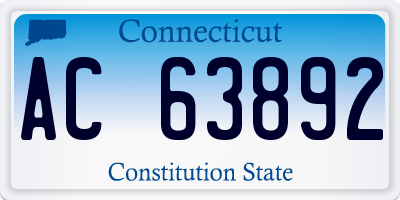 CT license plate AC63892