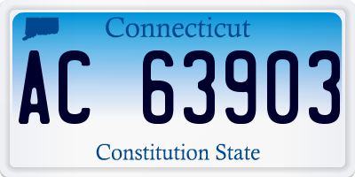 CT license plate AC63903