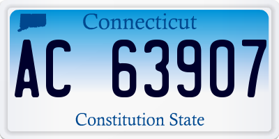 CT license plate AC63907
