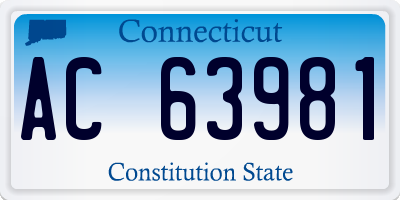 CT license plate AC63981