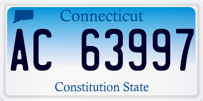 CT license plate AC63997