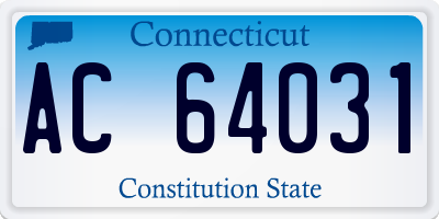 CT license plate AC64031