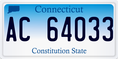CT license plate AC64033