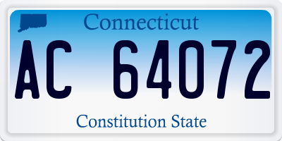CT license plate AC64072