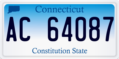 CT license plate AC64087
