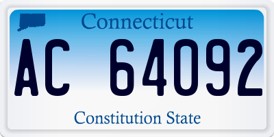 CT license plate AC64092