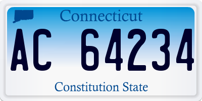 CT license plate AC64234