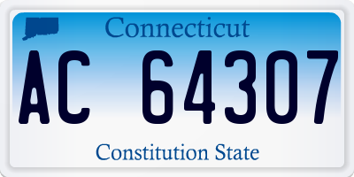 CT license plate AC64307