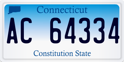 CT license plate AC64334