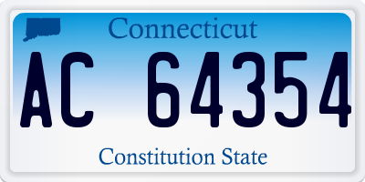 CT license plate AC64354