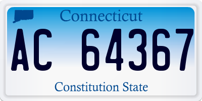 CT license plate AC64367