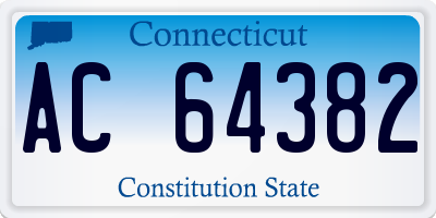 CT license plate AC64382