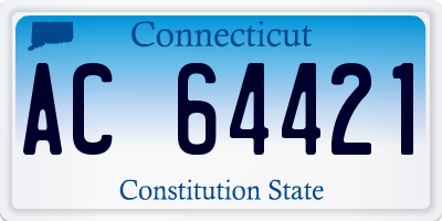 CT license plate AC64421