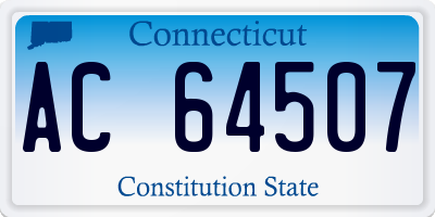 CT license plate AC64507