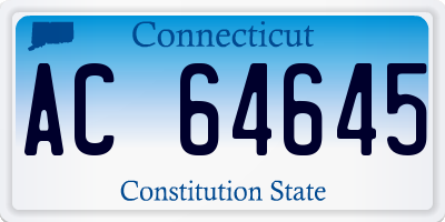 CT license plate AC64645