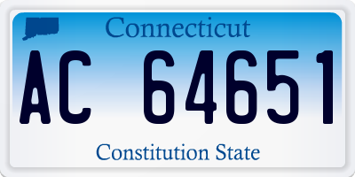 CT license plate AC64651